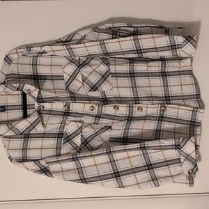 Shein Plaid Drop Shoulder Blouse